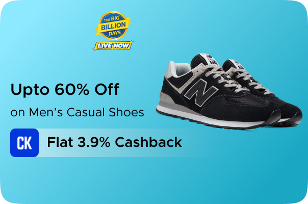 Flipkart: Upto 60% Off on Men Casual Shoes + Flat 3.90% CashKaro Cashback